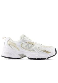 Buty New Balance GR530RD - białe. Okazja: na co dzień. Kolor: biały. Materiał: materiał, syntetyk, guma. Szerokość cholewki: normalna