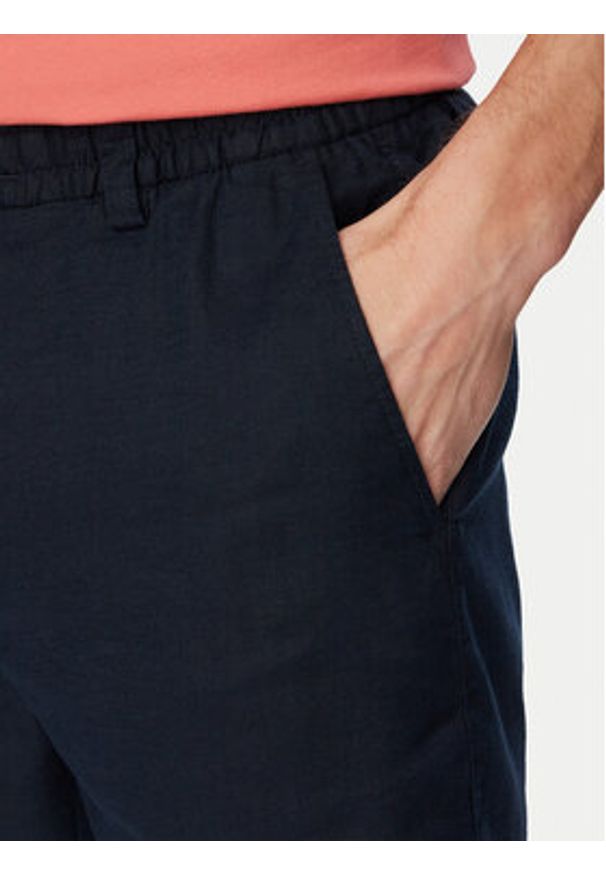 BOSS Szorty materiałowe 50559178 Granatowy Regular Fit. Kolor: niebieski. Materiał: len