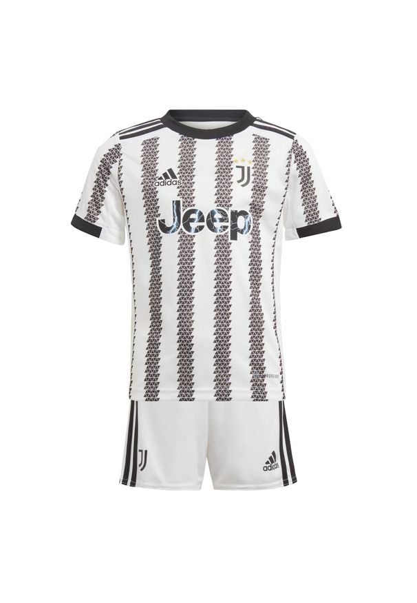 Adidas - Juventus 22/23 Home Mini Kit. Kolor: wielokolorowy, czarny, biały. Materiał: materiał