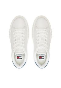 Tommy Jeans Sneakersy Tjw Fancy Leather Cupsole EN0EN02575 Écru. Materiał: skóra