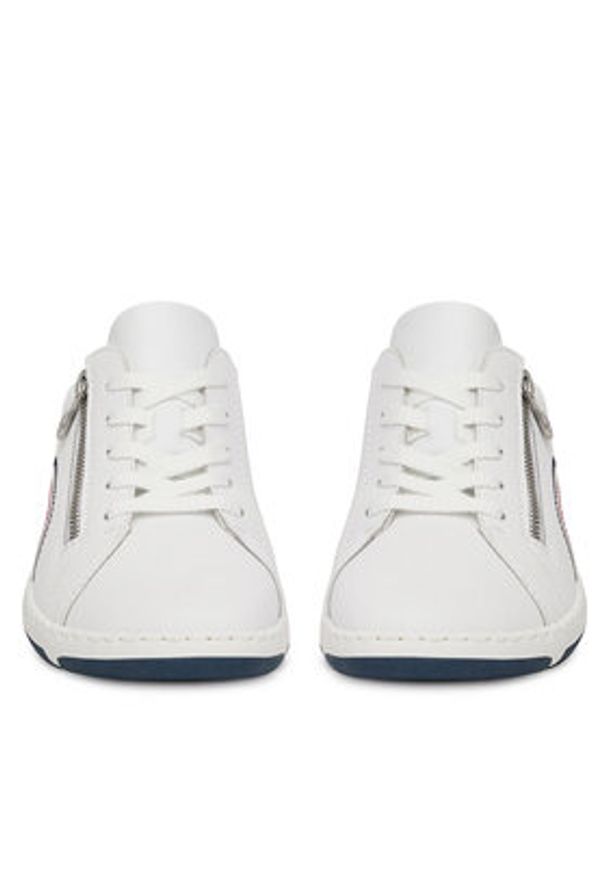 Rieker Sneakersy 42424-80 Biały. Kolor: biały. Materiał: skóra