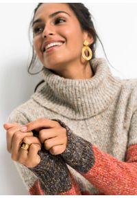 bonprix - Sukienka dzianinowa. Typ kołnierza: golf. Kolor: brązowy. Materiał: dzianina. Sezon: jesień #2