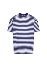 Koszulka w paski Urban Classics Regular. Kolor: niebieski, biały, wielokolorowy. Materiał: bawełna. Wzór: paski #1