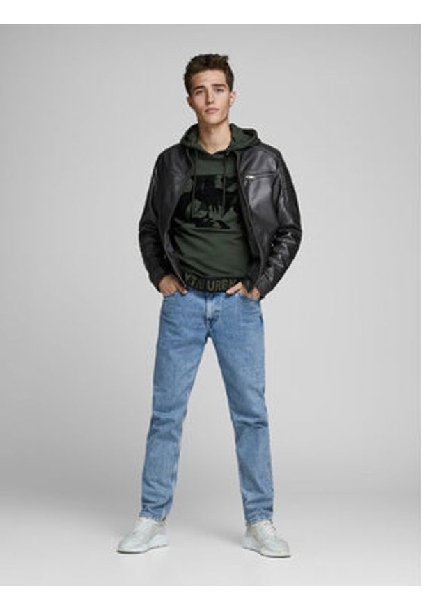 Jack & Jones Kurtka z imitacji skóry Rocky 12147218 Czarny Regular Fit. Kolor: czarny. Materiał: skóra