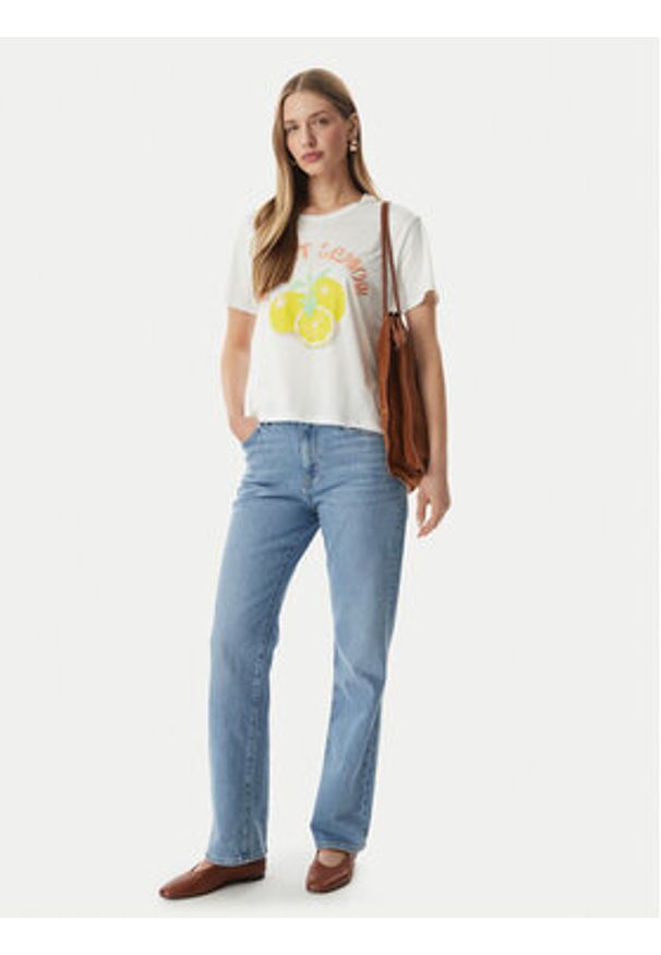 Morgan T-Shirt 261-DLEMON Biały Regular Fit. Kolor: biały. Materiał: bawełna