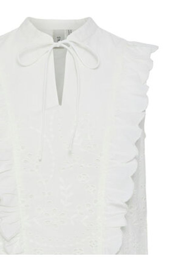 YAS Bluzka Luma 26036259 Biały Regular Fit. Kolor: biały. Materiał: bawełna