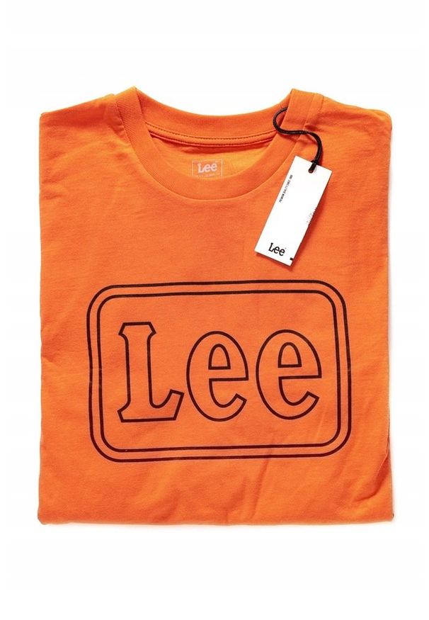 Lee - LEE BOX LS MĘSKI LONGSLEEVE KOSZULKA DŁUGI RĘKAW SIGN ORANGE L60FREME. Długość rękawa: długi rękaw. Długość: długie