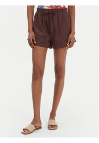 Seafolly Szorty materiałowe Crinkle 55429-SH Brązowy Regular Fit. Kolor: brązowy. Materiał: bawełna #1