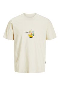 Jack & Jones - Jack&Jones T-Shirt Varenna 12273162 Beżowy Regular Fit. Kolor: beżowy. Materiał: bawełna #4