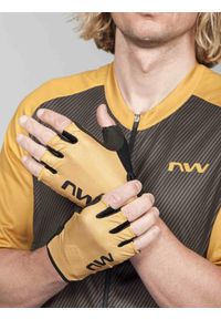 Rękawice rowerowe NORTHWAVE Active żółty. Kolor: brązowy. Sport: kolarstwo