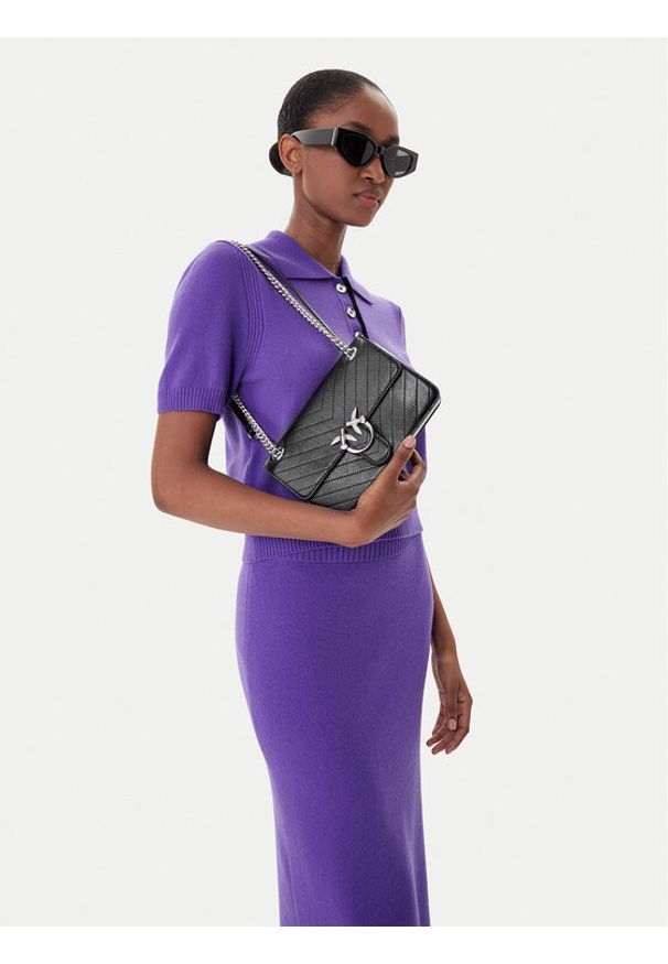 Pinko - PINKO Torebka Love One Light Mini Al 25-26 PLTT 106173 A2JC Czarny. Kolor: czarny. Materiał: skórzane