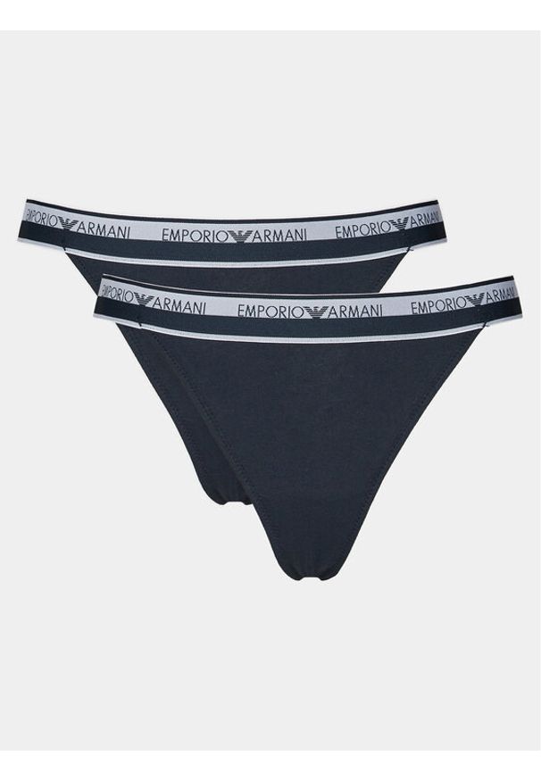 Emporio Armani Underwear Komplet 2 par stringów 164522 4R227 00135 Granatowy. Kolor: niebieski. Materiał: bawełna
