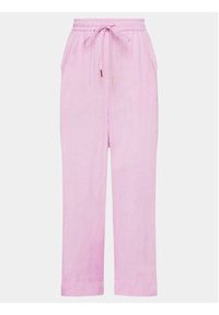 Marella Spodnie materiałowe Apogeo 2413131084 Różowy Regular Fit. Kolor: różowy. Materiał: len #4