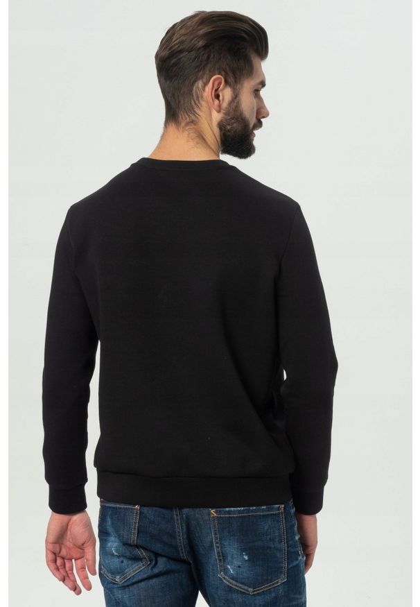 Emporio Armani - EMPORIO ARMANI Czarna męska bluza z logo. Kolor: wielokolorowy. Materiał: materiał. Wzór: nadruk
