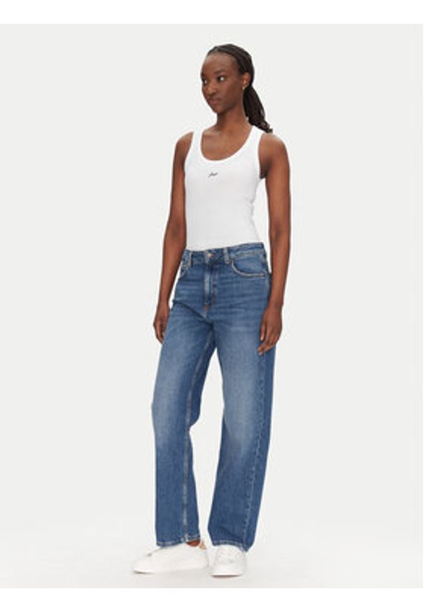 BOSS Top C_Ematite 50547548 Biały Slim Fit. Kolor: biały. Materiał: bawełna