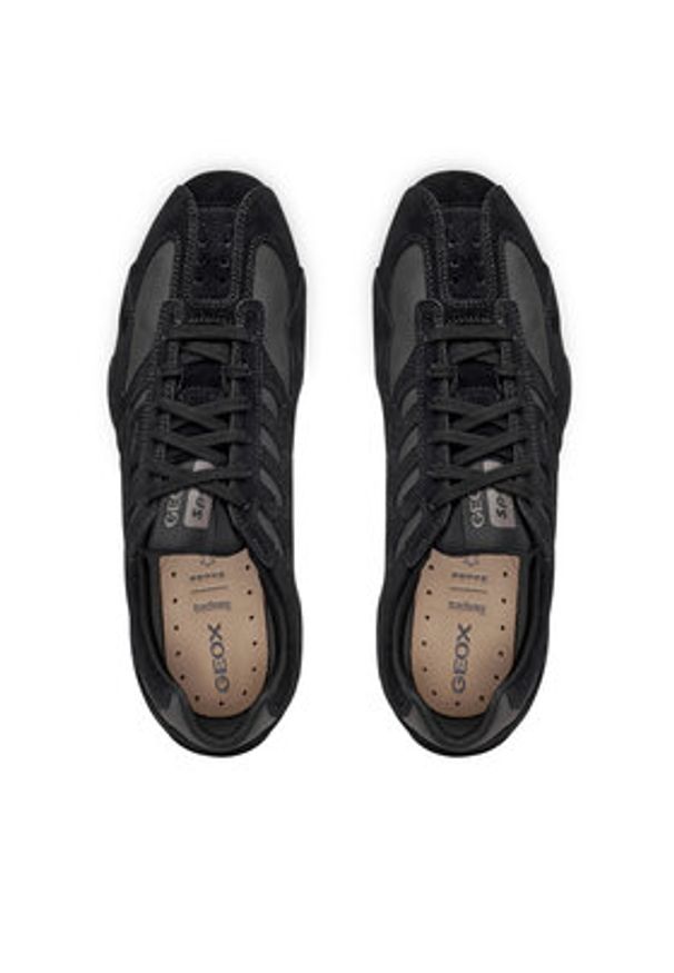 Geox Sneakersy U Snake Original U55MNB 022EK C9999 Czarny. Kolor: czarny. Materiał: zamsz, skóra