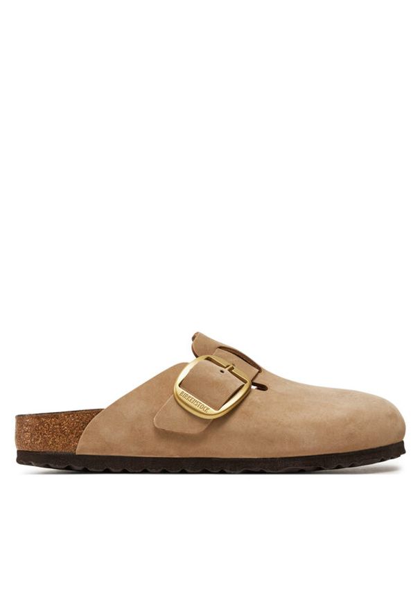 Birkenstock Klapki Boston Big Buckle Lenb 1028052 Beżowy. Kolor: beżowy. Materiał: nubuk, skóra