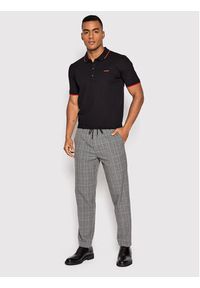 Hugo Polo Dinoso222 50467344 Czarny Slim Fit. Typ kołnierza: polo. Kolor: czarny. Materiał: bawełna