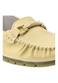 Żółte Mokasyny S.Barski Stylowe Wsuwane Obuwie Damskie. Okazja: na co dzień. Zapięcie: bez zapięcia. Kolor: żółty. Materiał: skóra. Szerokość cholewki: normalna. Sezon: lato. Styl: elegancki #2