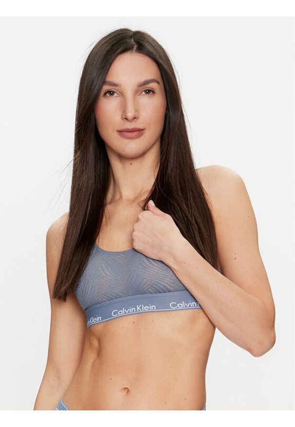 Calvin Klein Underwear Biustonosz top 000QF7708E Niebieski. Kolor: niebieski. Materiał: syntetyk