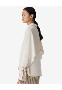 Kenzo - KENZO - Beżowa koszula z wiązaniem. Kolor: beżowy. Długość rękawa: długi rękaw. Długość: długie. Wzór: aplikacja. Styl: klasyczny #6