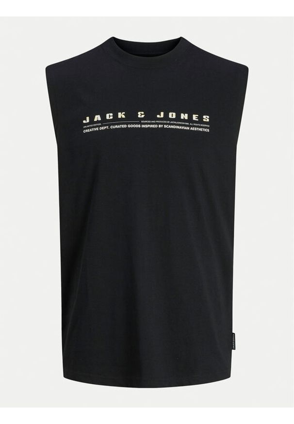 Jack & Jones - Jack&Jones Tank top Charge 12274740 Czarny Relaxed Fit. Kolor: czarny. Materiał: bawełna