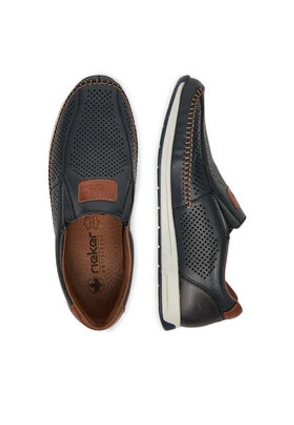 Rieker Półbuty 11950-14 Granatowy. Kolor: niebieski. Materiał: skóra