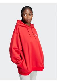 Adidas - adidas Bluza adicolor Trefoil IP0585 Czerwony Oversize. Kolor: czerwony. Materiał: bawełna #2