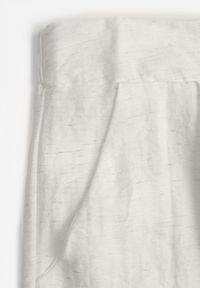 Renee - Beżowe Szerokie Spodnie Casual High Waist ze Strukturalnej Tkaniny Hyrarpia. Okazja: na co dzień. Stan: podwyższony. Kolor: beżowy. Materiał: tkanina. Styl: casual #7