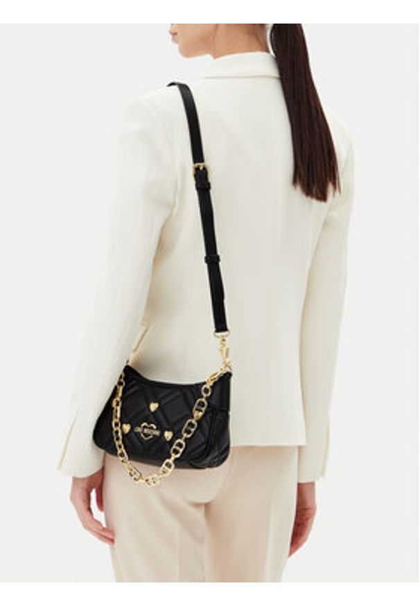 Love Moschino - LOVE MOSCHINO Torebka JC4121PP1MLI0000 Czarny. Kolor: czarny. Materiał: skórzane
