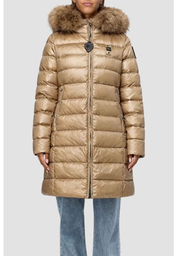 Blauer USA - BLAUER Brązowa kurtka damska Kristin Raincoat Long Jackets, Rozmiar L. Kolor: brązowy