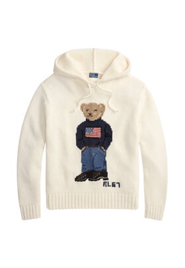Polo Ralph Lauren Sweter 211A96253001 Écru Relaxed Fit. Typ kołnierza: polo. Materiał: bawełna