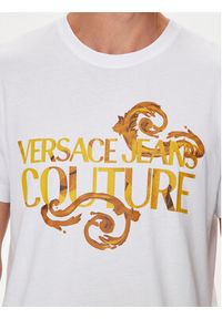 Versace Jeans Couture T-Shirt 76GAHG00 Biały Regular Fit. Kolor: biały. Materiał: bawełna