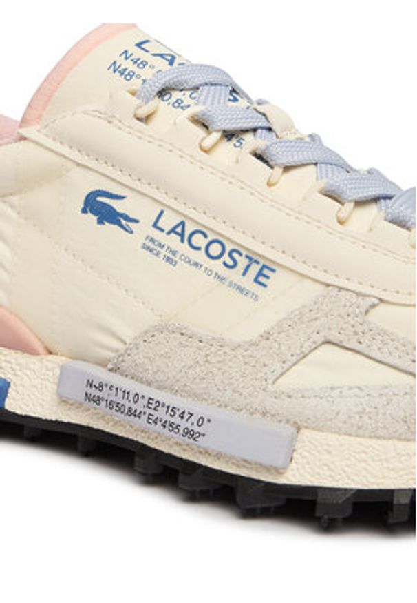 Lacoste Sneakersy Elite Active 51SFA0055 Écru. Kolor: kremowy. Materiał: skóra, zamsz