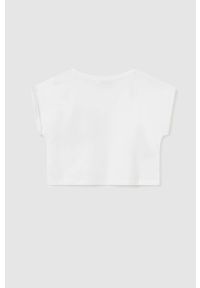 Mayoral t-shirt dziecięcy kolor beżowy. Okazja: na co dzień. Kolor: beżowy. Wzór: aplikacja. Styl: casual #2