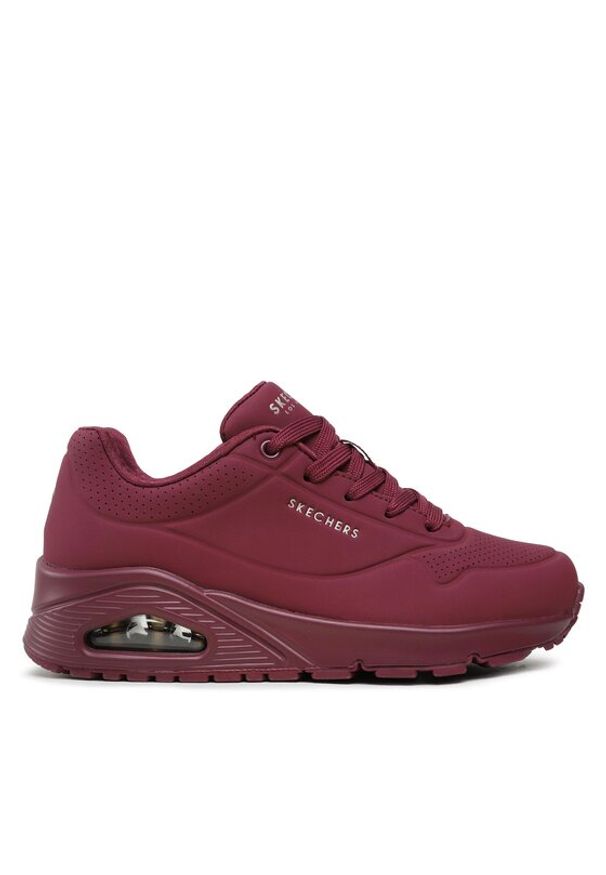 skechers - Skechers Sneakersy Uno Stand On Air 73690/PLUM Bordowy. Kolor: czerwony. Materiał: skóra