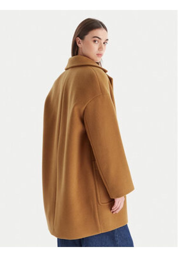 MAX&Co. Płaszcz wełniany 2526016023200 Brązowy Regular Fit. Kolor: brązowy. Materiał: wełna