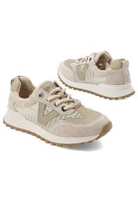 Beżowe Sneakersy Vinceza Modne Obuwie Damskie. Kolor: beżowy. Materiał: skóra, materiał. Szerokość cholewki: normalna #6