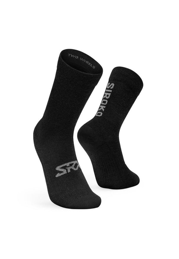 SIROKO - Skarpetki rowerowe z wełną merino Kolarstwo Siroko SRX Grappa. Kolor: wielokolorowy, szary, czarny. Materiał: wełna. Sport: kolarstwo