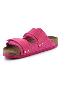 Klapki Birkenstock Uji 1026497 różowe. Kolor: różowy. Materiał: materiał, guma. Wzór: paski. Sezon: lato #2