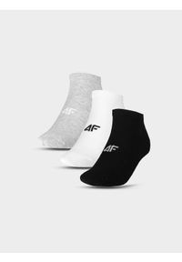 4f - Skarpetki casual przed kostkę (3-pack) męskie - multikolor. Kolor: wielokolorowy. Materiał: bawełna, poliamid, włókno, materiał #1