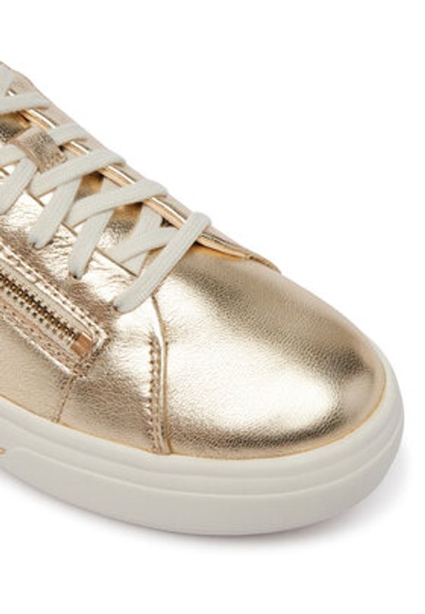 Clarks Sneakersy Hollyrose Zip 26185916 Złoty. Kolor: złoty. Materiał: skóra