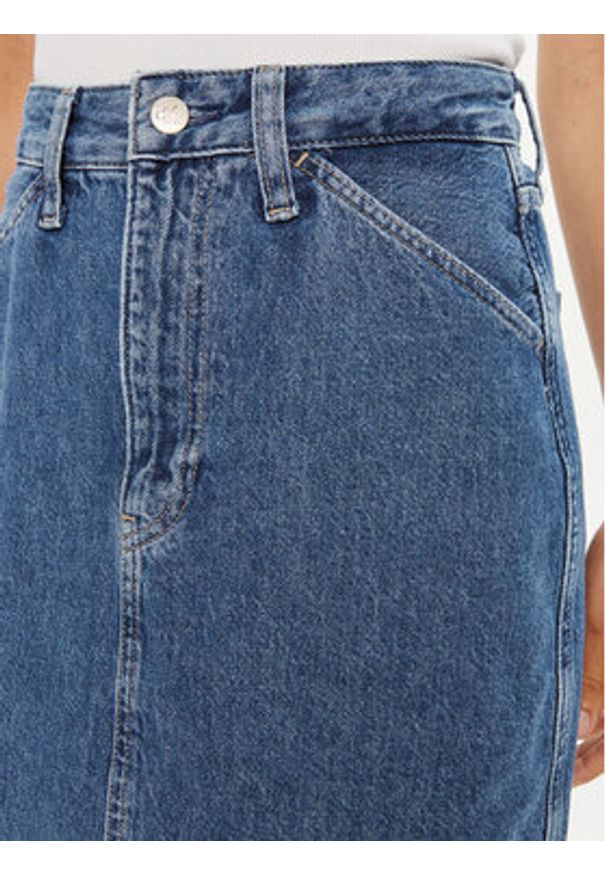 Calvin Klein Jeans Spódnica jeansowa J20J223680 Niebieski Regular Fit. Kolor: niebieski. Materiał: bawełna