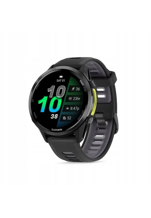 IFIT ICON - Garmin Forerunner® 970 Carbon Grey DLC Titanium with Black Case and Black/Translucent Whitestone Band