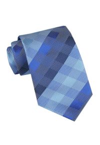 Męski Krawat - Angelo di Monti - Odcienie Niebieskiego, Kratka. Kolor: niebieski. Materiał: tkanina. Wzór: kratka. Styl: wizytowy, elegancki #1