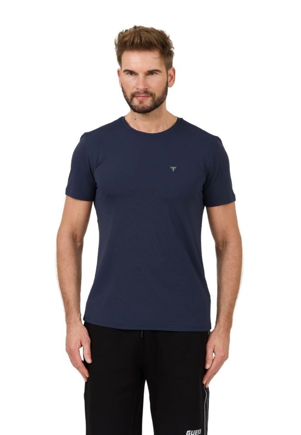 Guess - GUESS Granatowy męski t-shirt New Tech Str T, Rozmiar XL. Kolor: niebieski