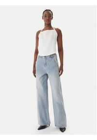 Eleh Top SS260067 Biały Regular Fit. Kolor: biały. Materiał: len #3