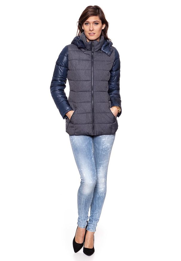 Tom Tailor - DAMSKA KURTKA ZIMOWA TOM TAILOR MATERIAL MIX JACKET 3521685.00.71 COL. 6012. Typ kołnierza: kaptur. Wzór: melanż. Sezon: zima. Styl: elegancki, klasyczny