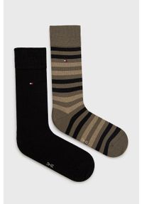 TOMMY HILFIGER - Tommy Hilfiger skarpetki (2-pack) męskie kolor zielony. Kolor: zielony