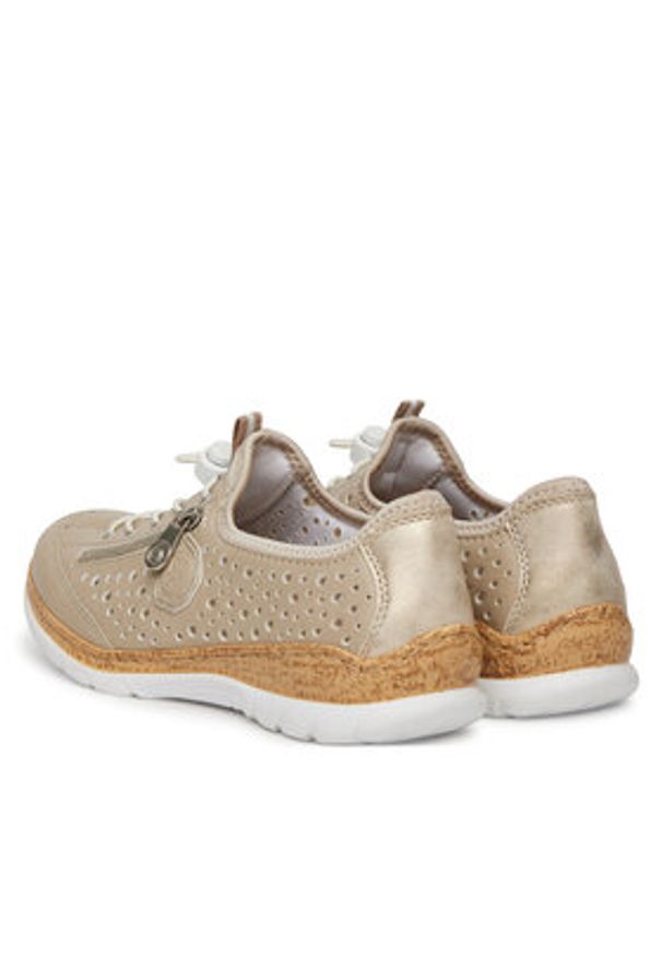 Rieker Sneakersy N42P6-62 Beżowy. Kolor: beżowy. Materiał: syntetyk, materiał
